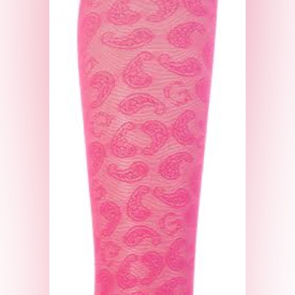 Ganni Carmine Rose Paisley Stockings